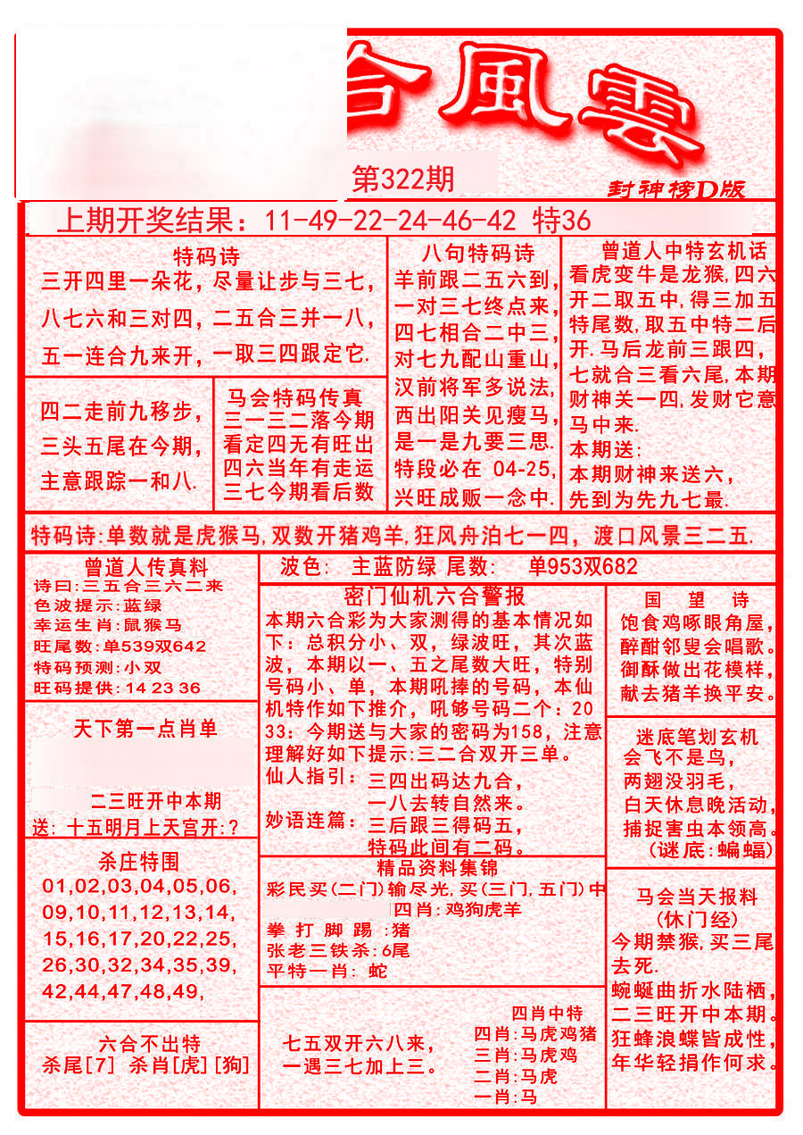 2024322期六合风云A