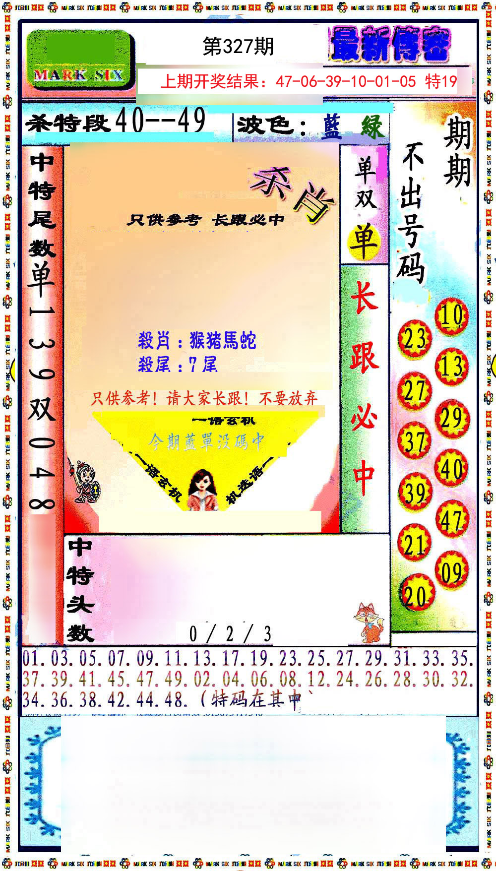 2024327期最新传密绝杀6肖