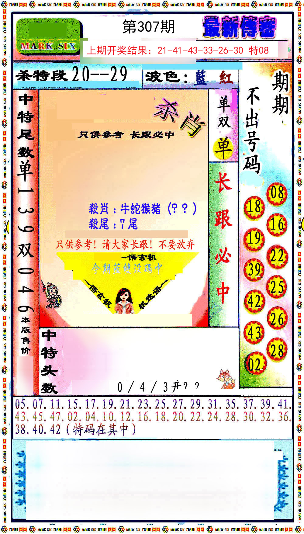 2024307期最新传密绝杀6肖