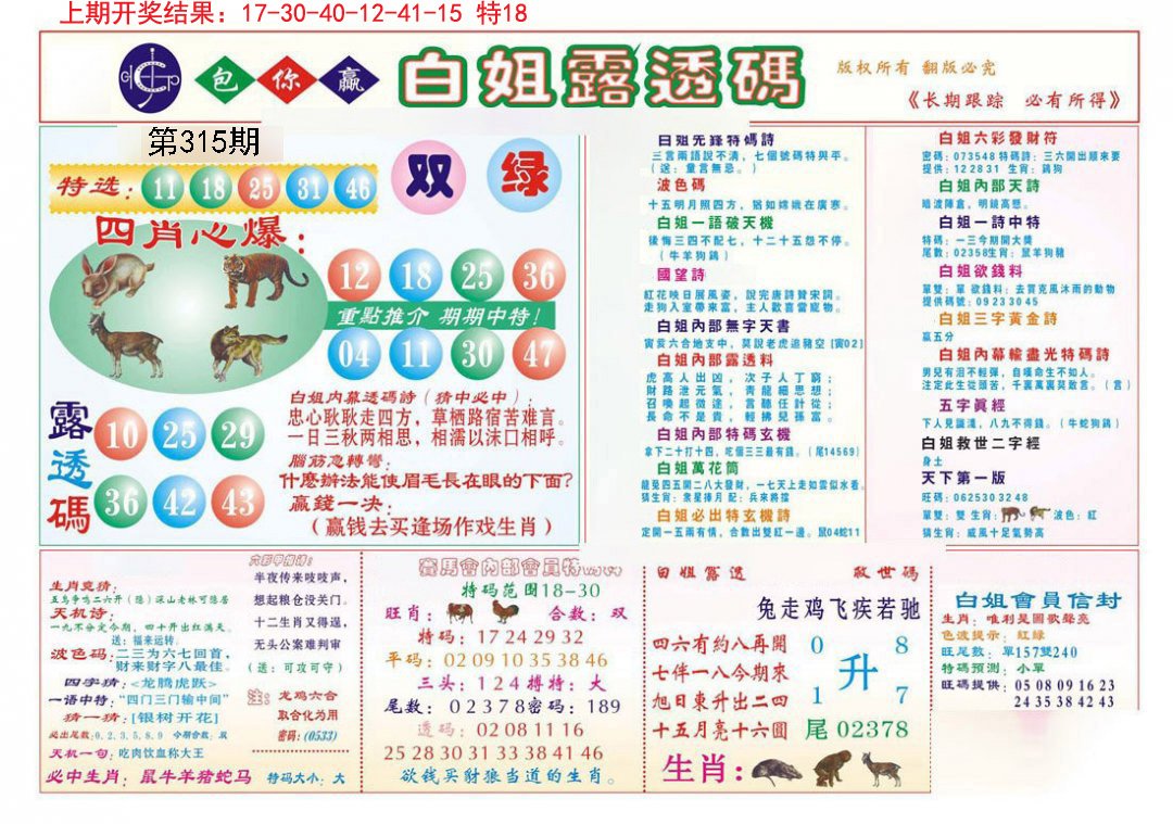 2024315期马会专刊B
