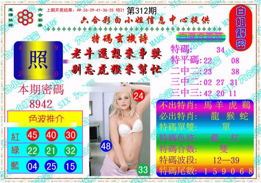 2024312期白姐解密《另版》