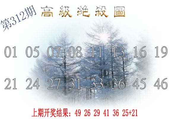 2024312期高级内部绝杀