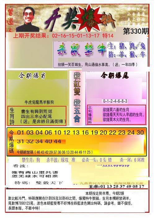 2024330期开奖爆料(新图推荐)