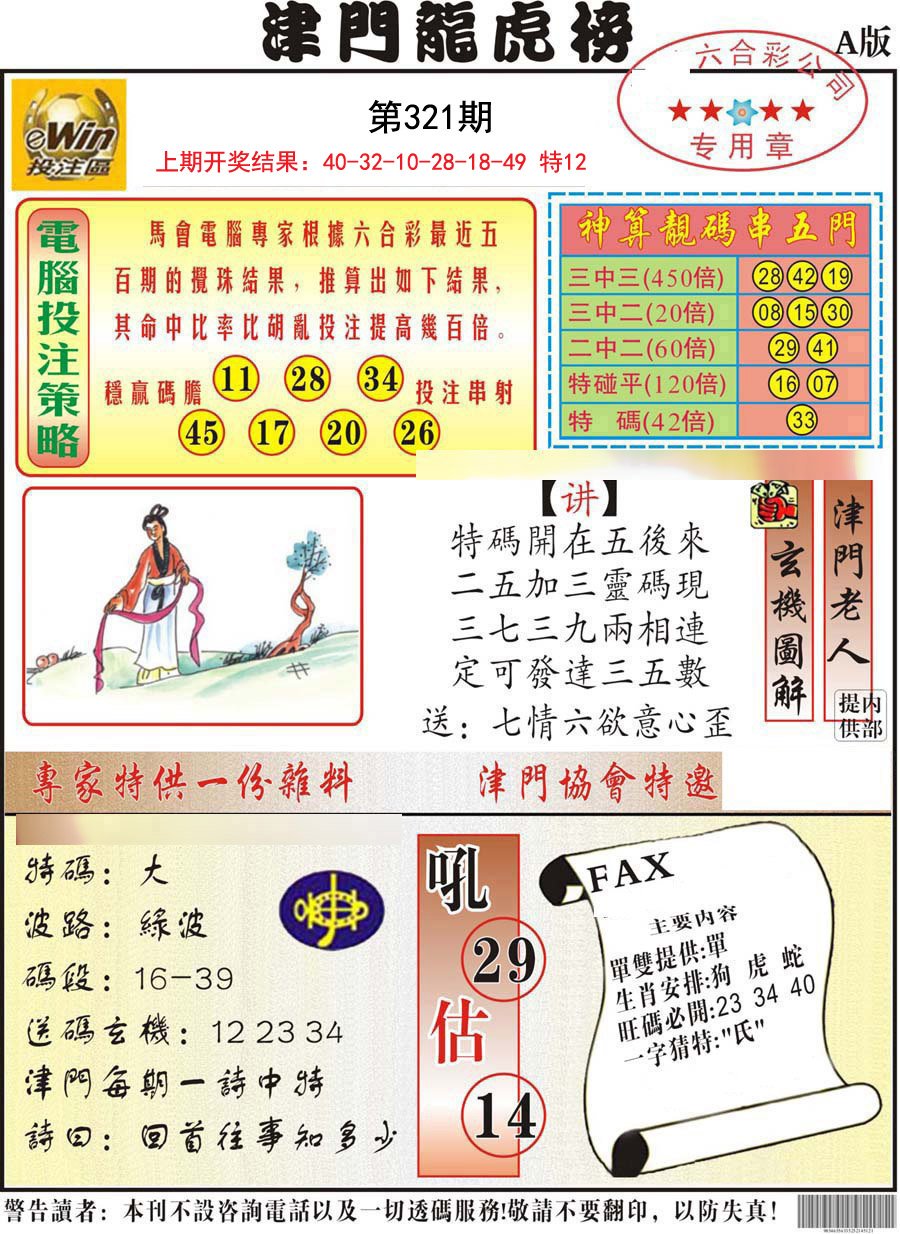 2024321期津门龙虎榜A