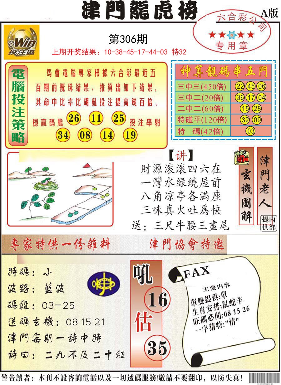 2024306期津门龙虎榜A