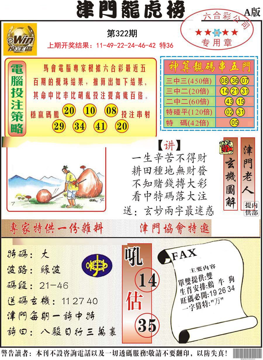 2024322期津门龙虎榜A