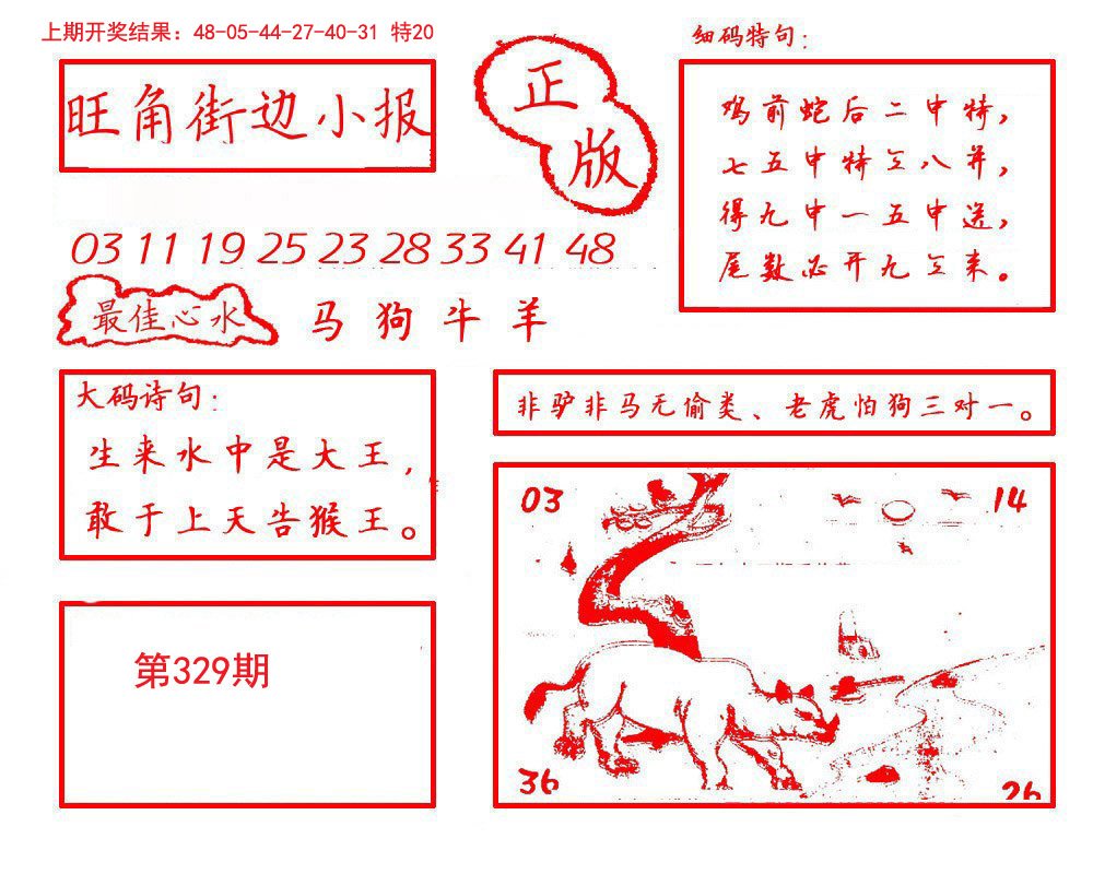 2024329期旺角街边小报