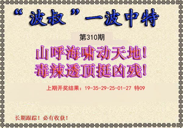 2024310期波叔一波中特