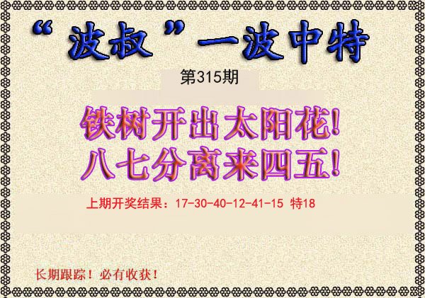 2024315期波叔一波中特