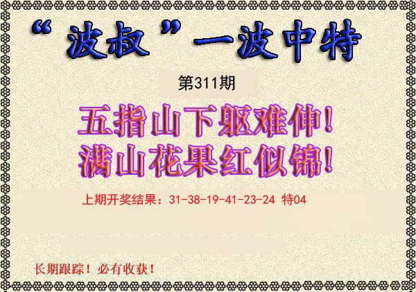 2024311期波叔一波中特