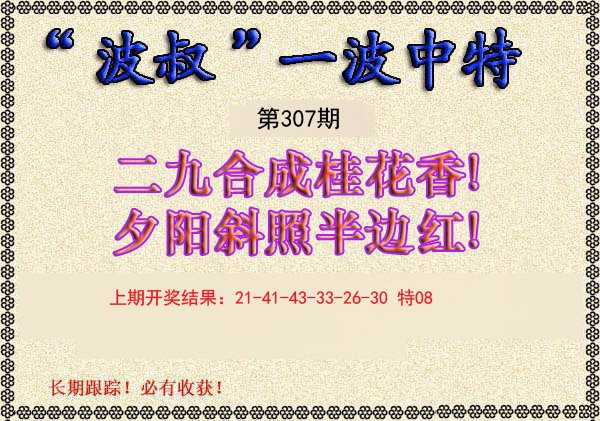 2024307期波叔一波中特