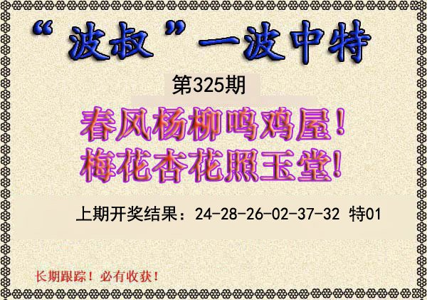 2024325期波叔一波中特