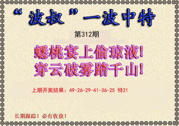 2024312期波叔一波中特