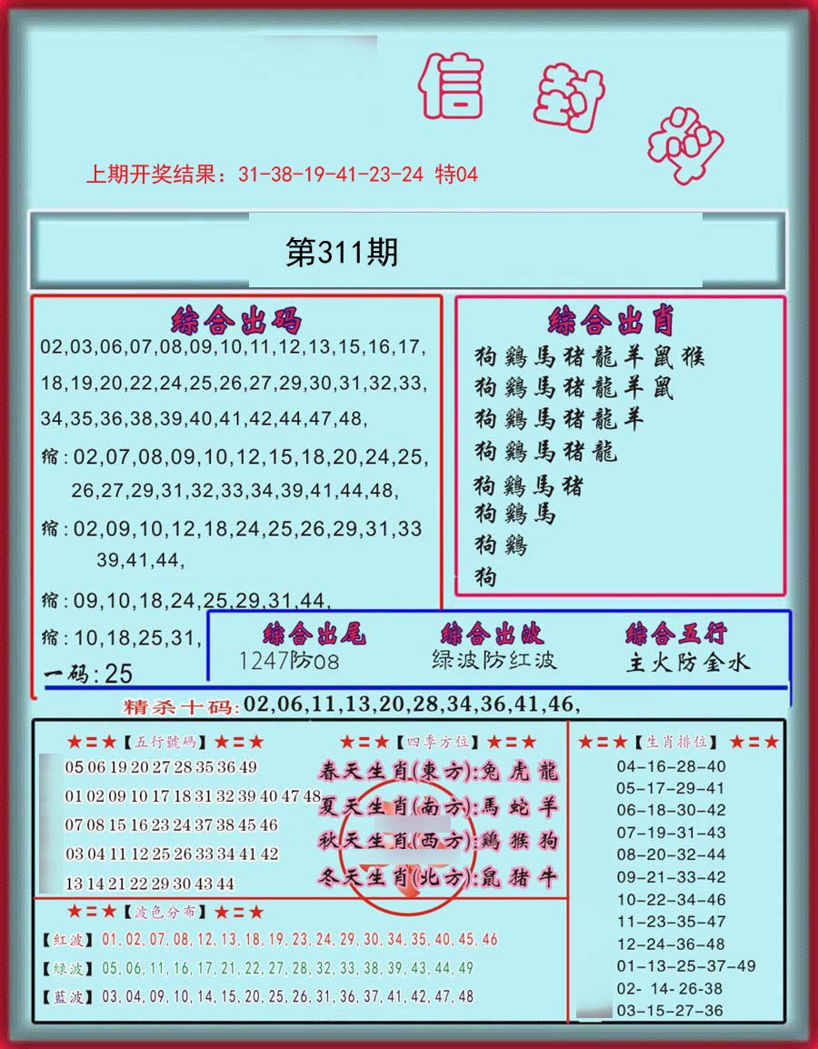 2024311期信封料