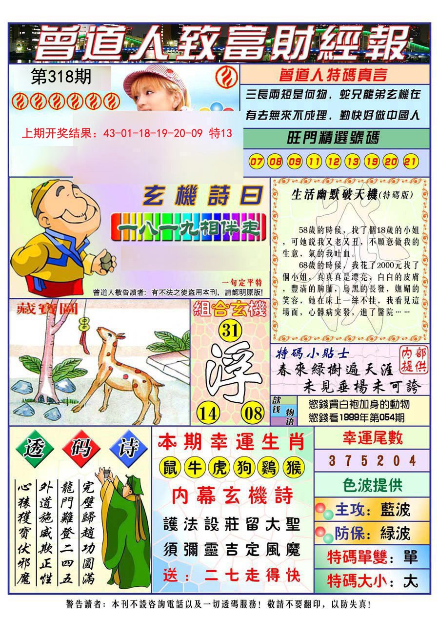2024318期曾道人致福财经