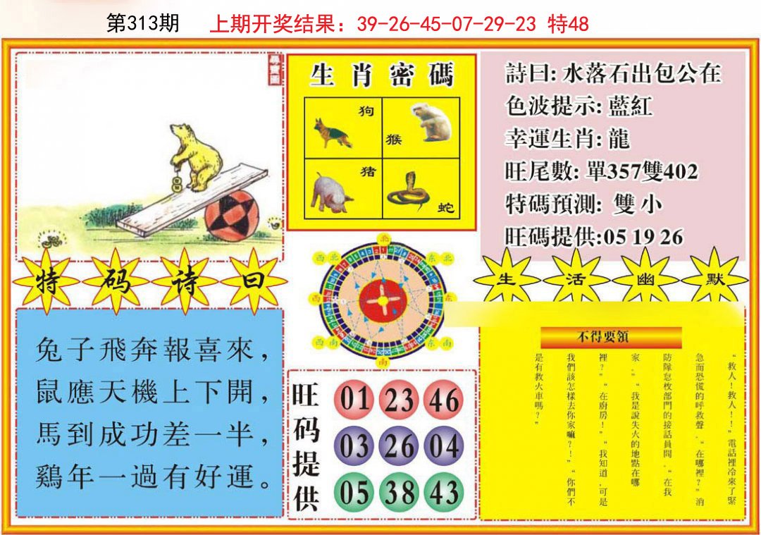 2024313期台湾八卦解宝图