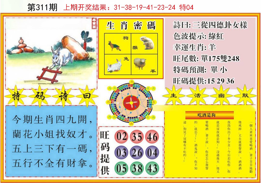 2024311期台湾八卦解宝图