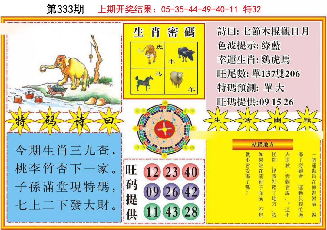 2024333期台湾八卦解宝图
