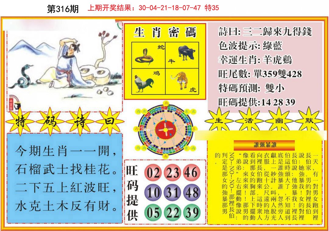 2024316期台湾八卦解宝图