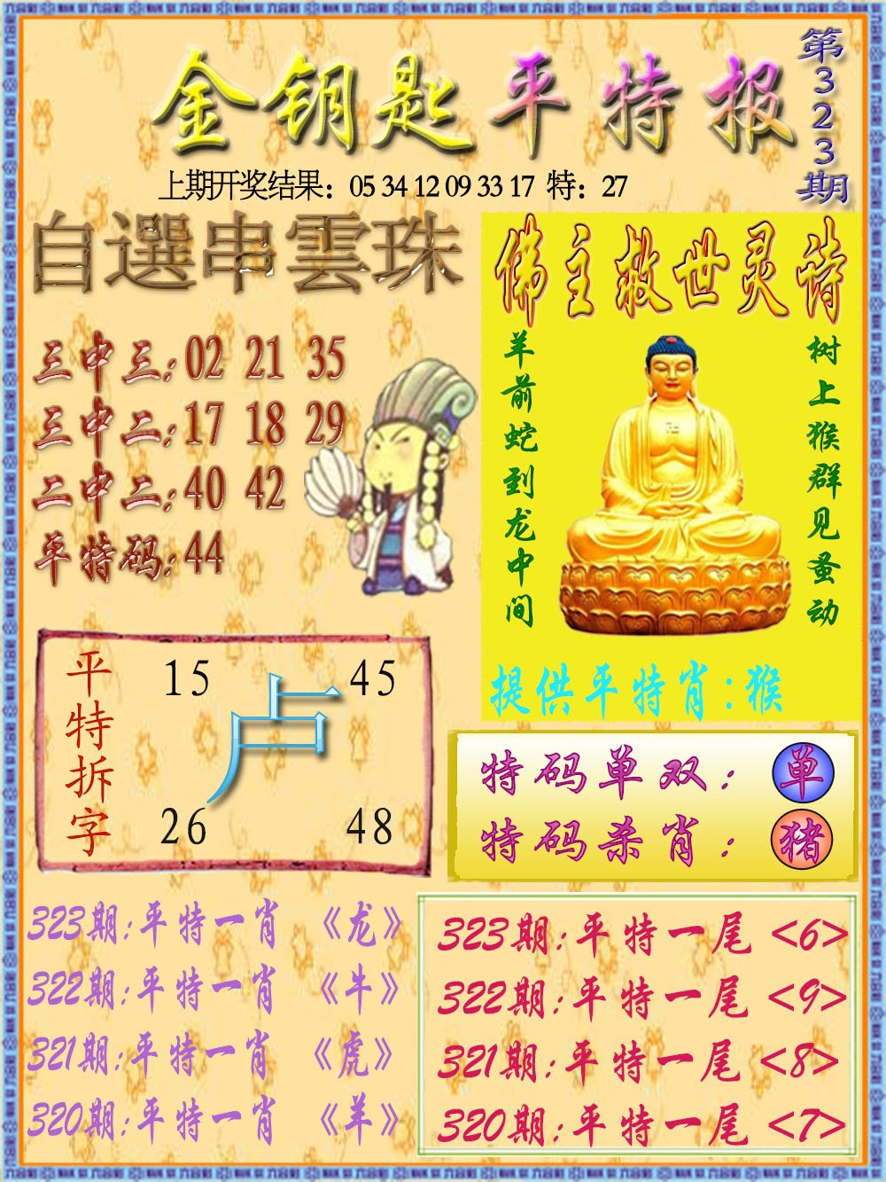 2024323期金钥匙平特报
