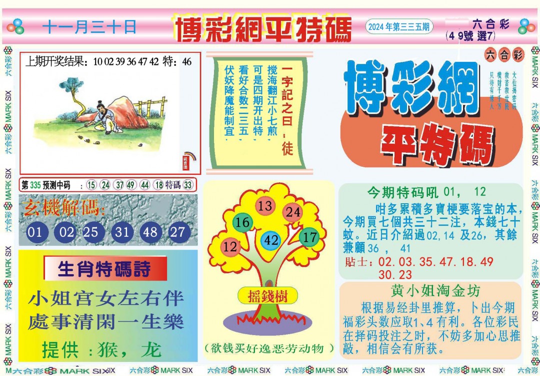 2024335期博彩网平特报
