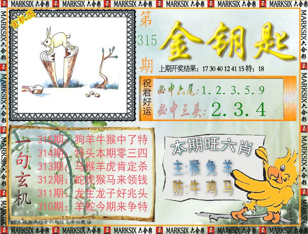 2024315期金钥匙