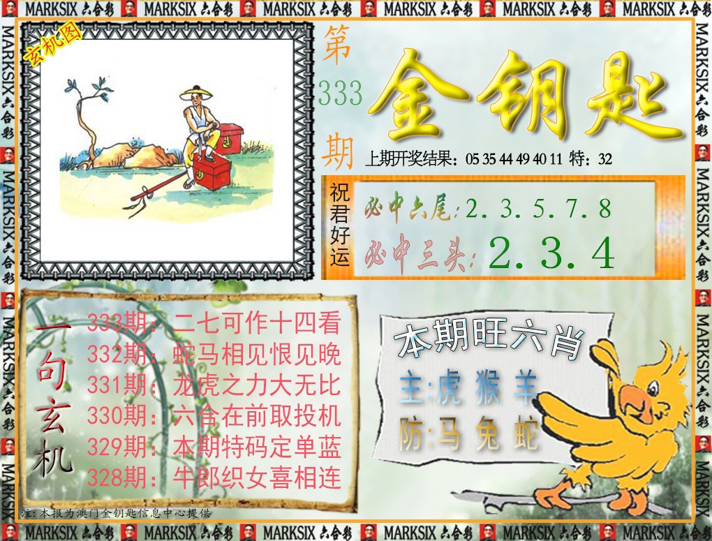 2024333期金钥匙