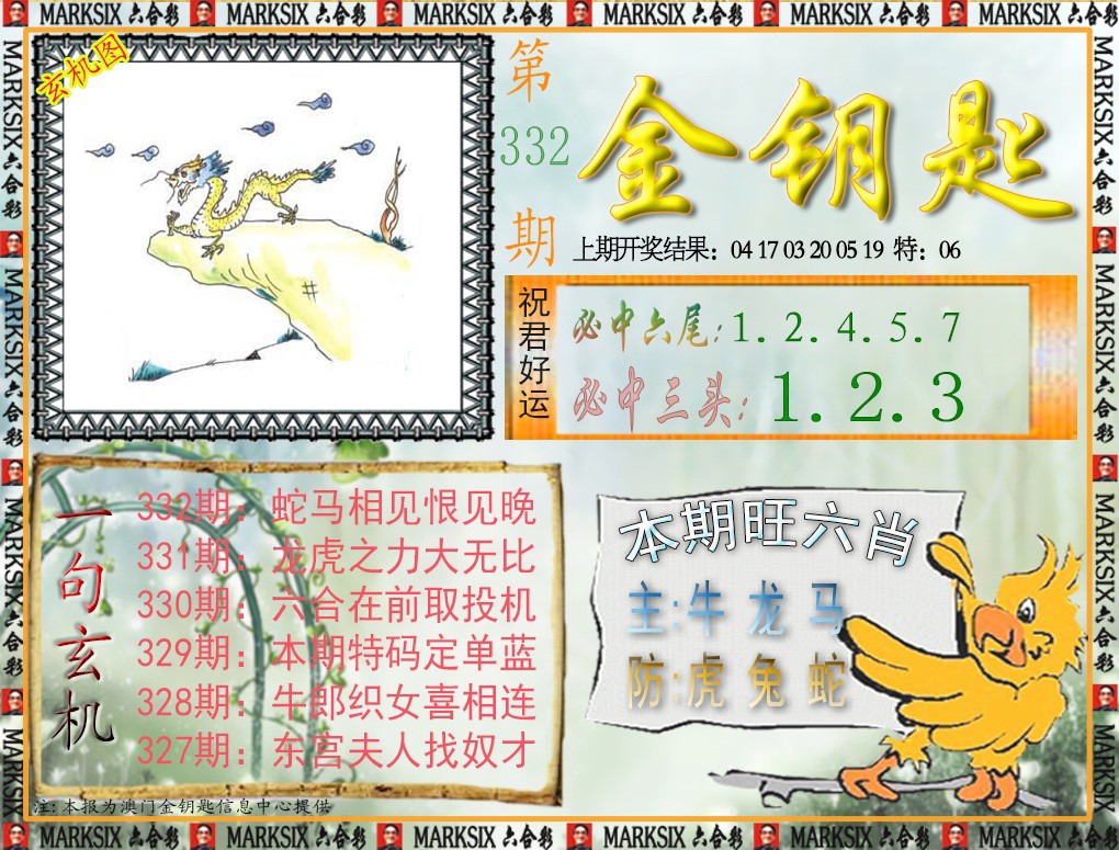 2024332期金钥匙