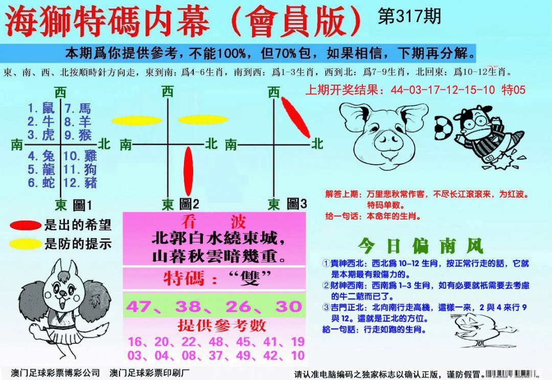 2024317期海狮特码会员报