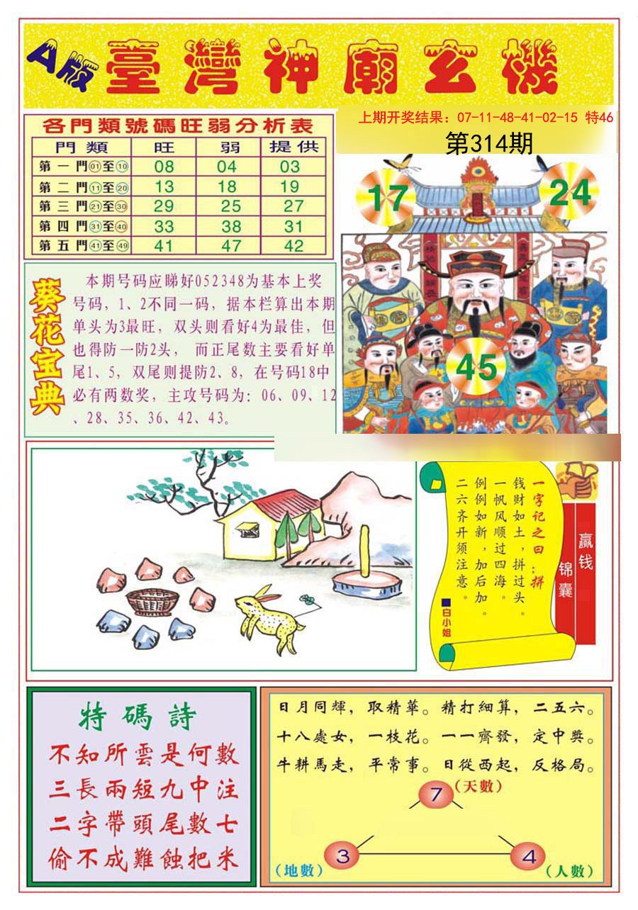 2024314期台湾神庙A