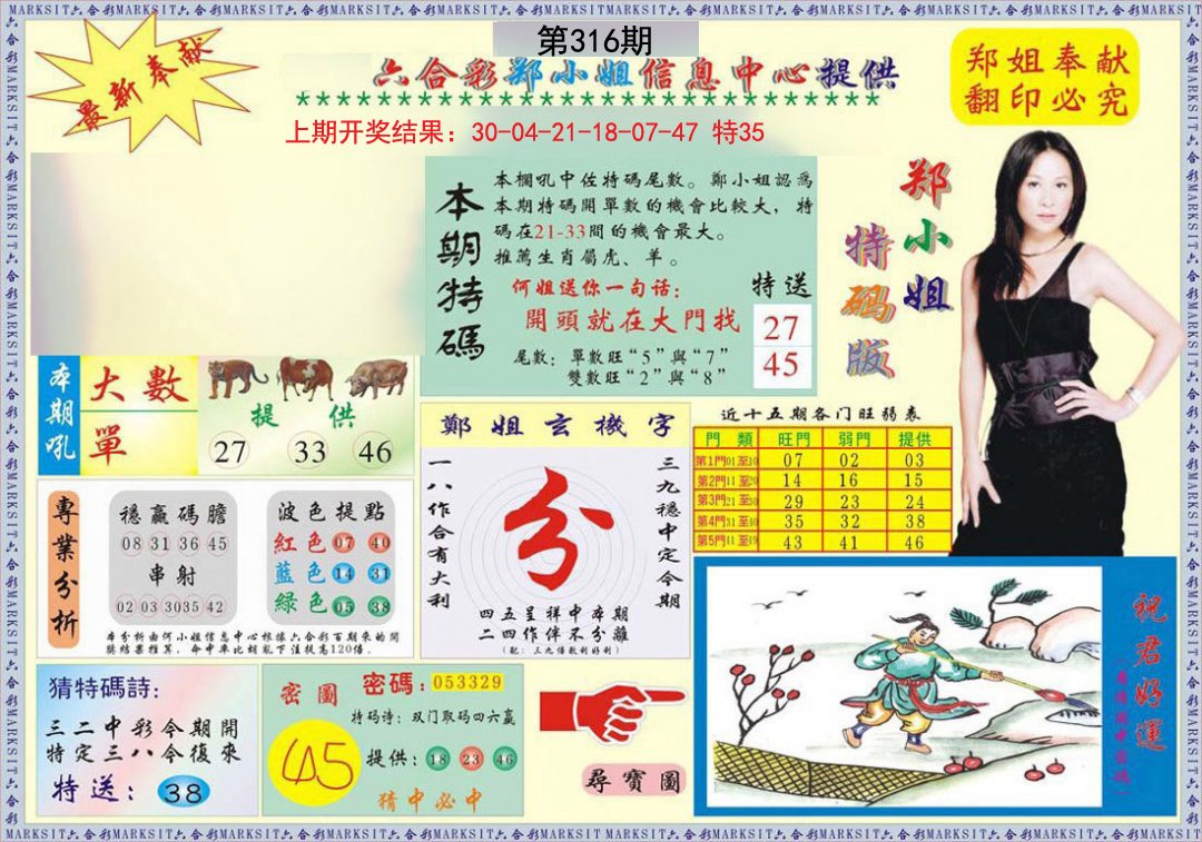 2024316期郑小姐特码报A
