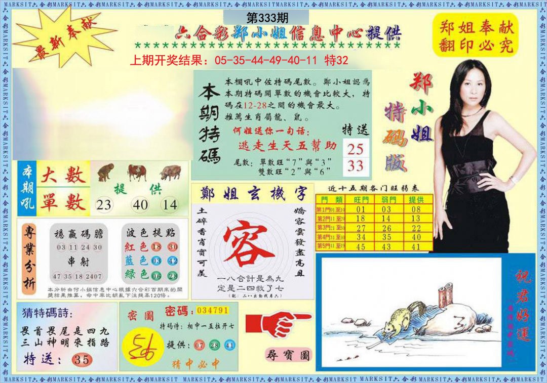 2024333期郑小姐特码报A