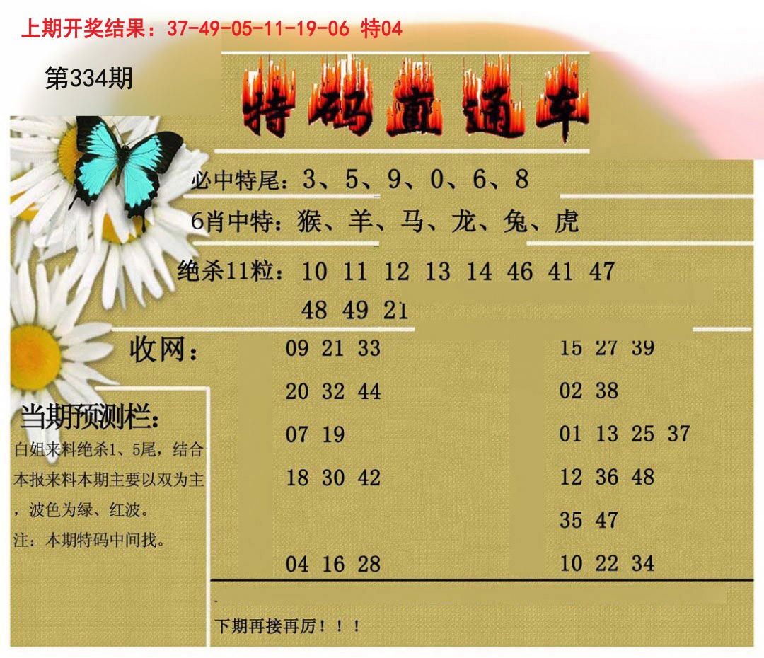 2024334期特码直通车