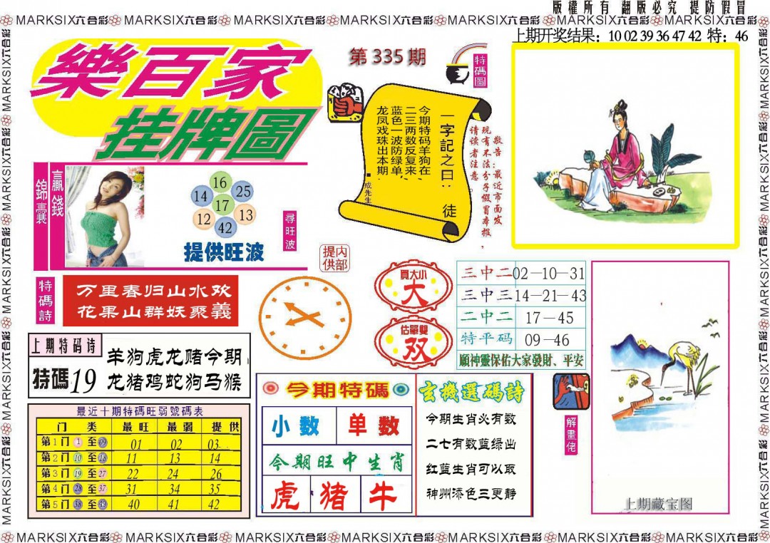 2024335期乐百家挂牌图