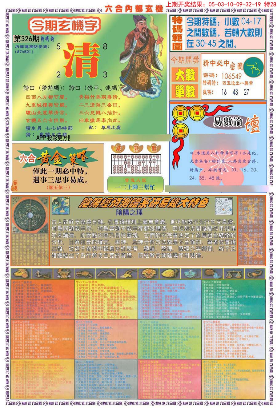 2024326期(新版)内部玄机B