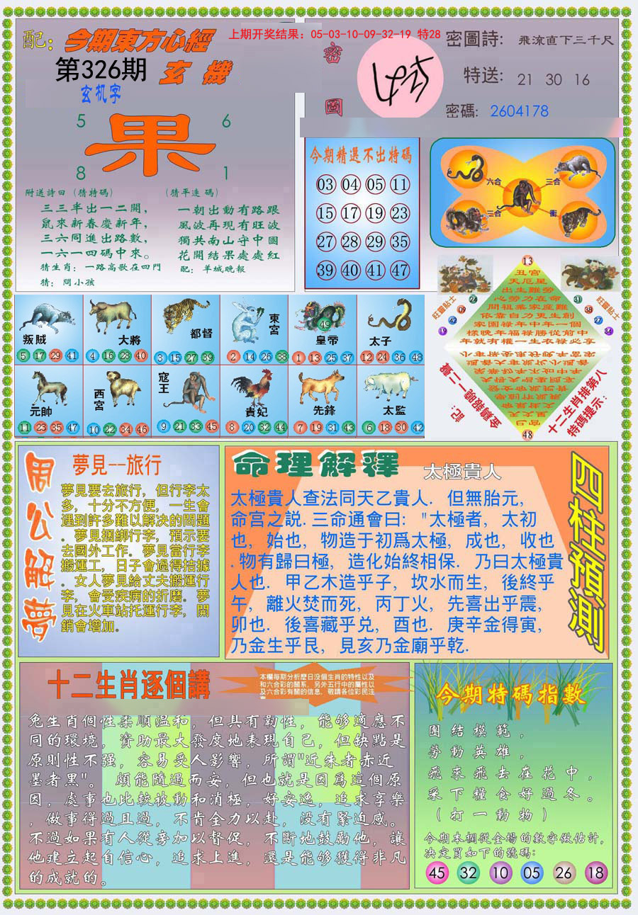 2024326期(新版)东方心经B