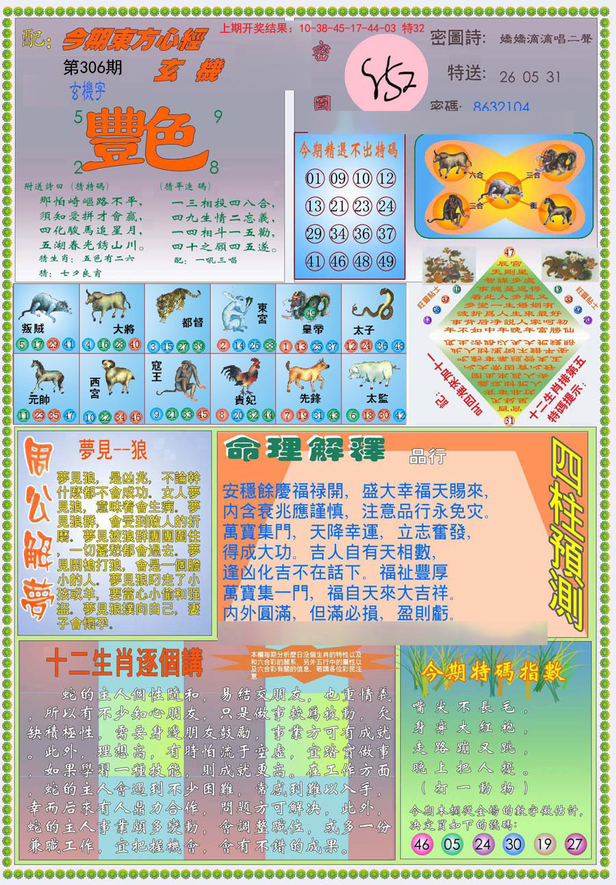 2024306期(新版)东方心经B