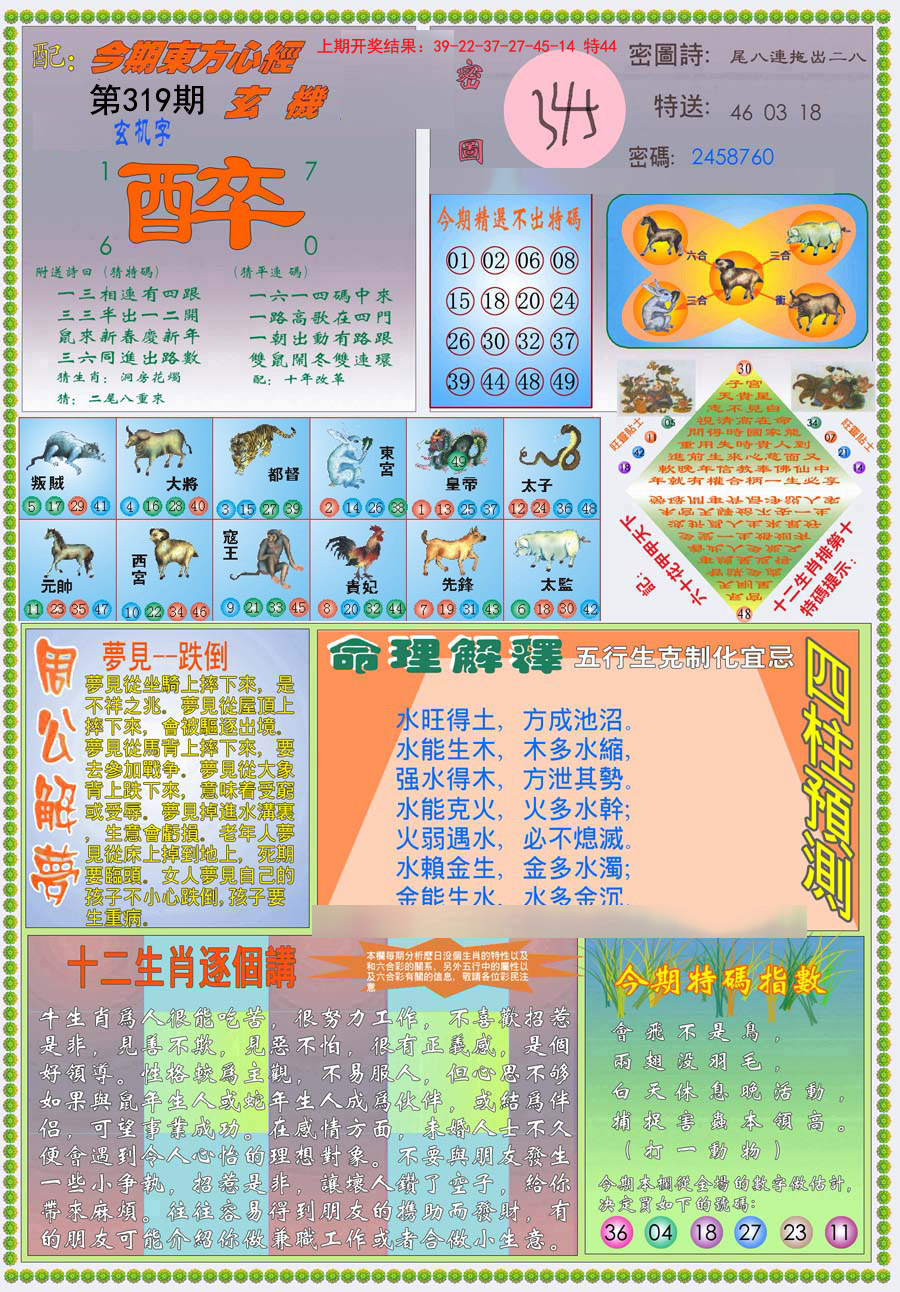 2024319期(新版)东方心经B