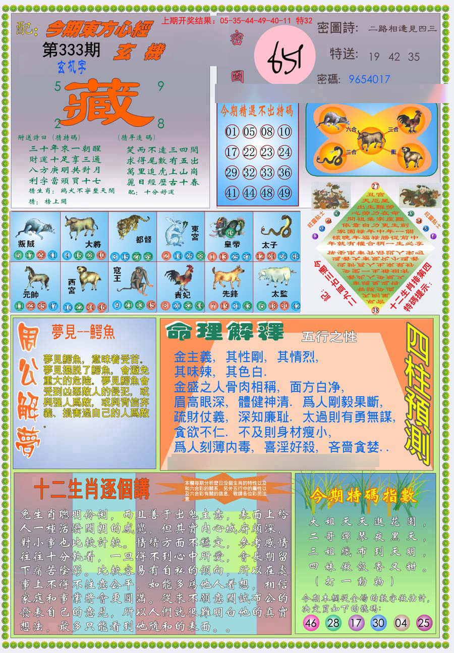 2024333期(新版)东方心经B