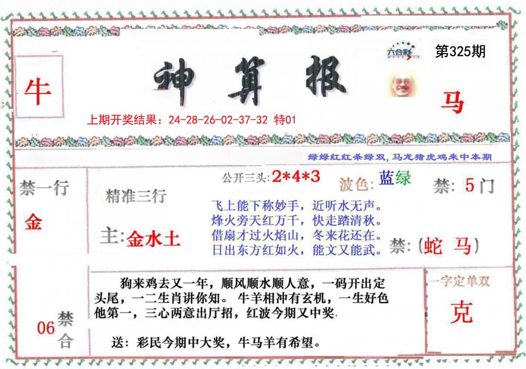 2024325期神算報