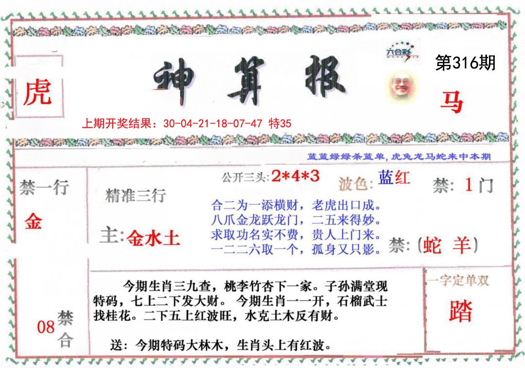 2024316期神算報