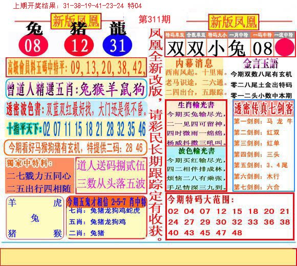 2024311期二代凤凰报
