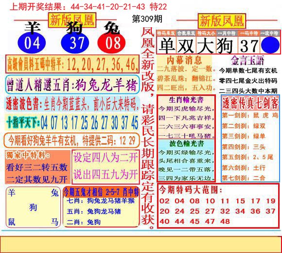 2024309期二代凤凰报