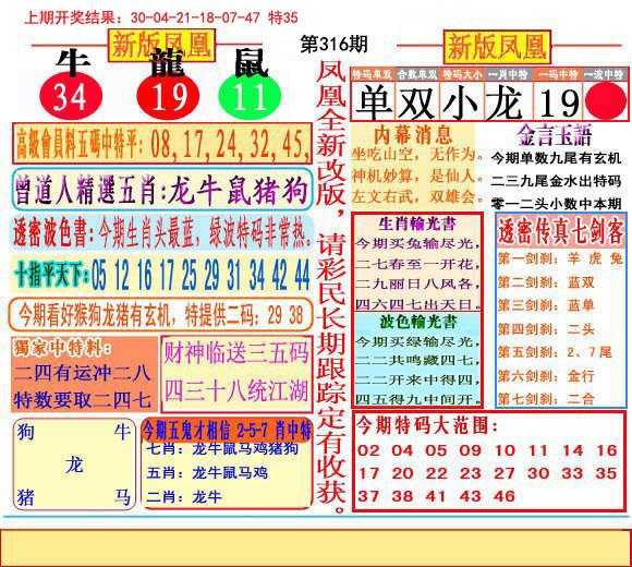2024316期二代凤凰报