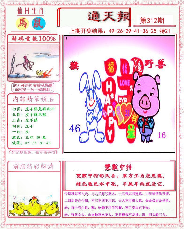 2024312期小喜通天报
