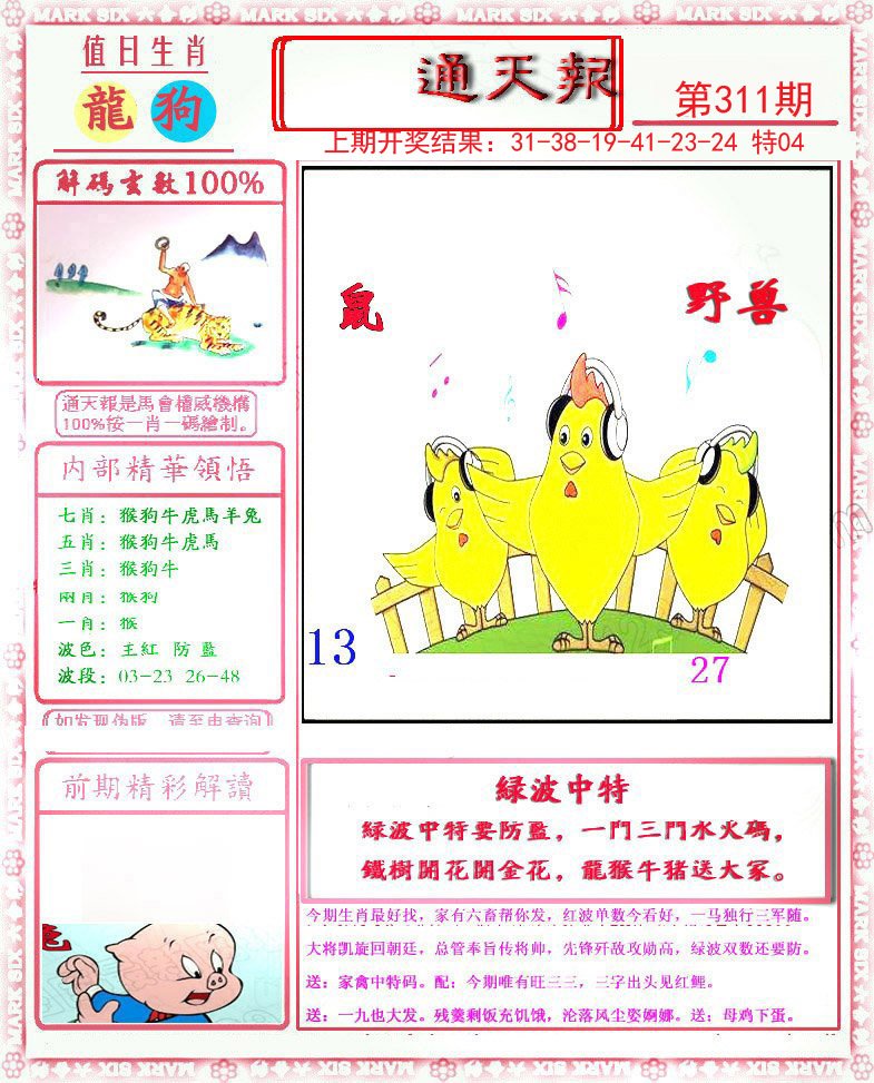 2024311期小喜通天报