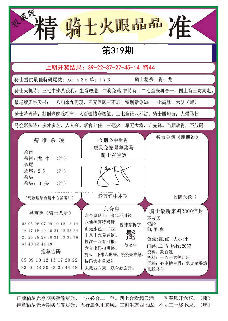 2024319期骑士火眼晶晶（正）
