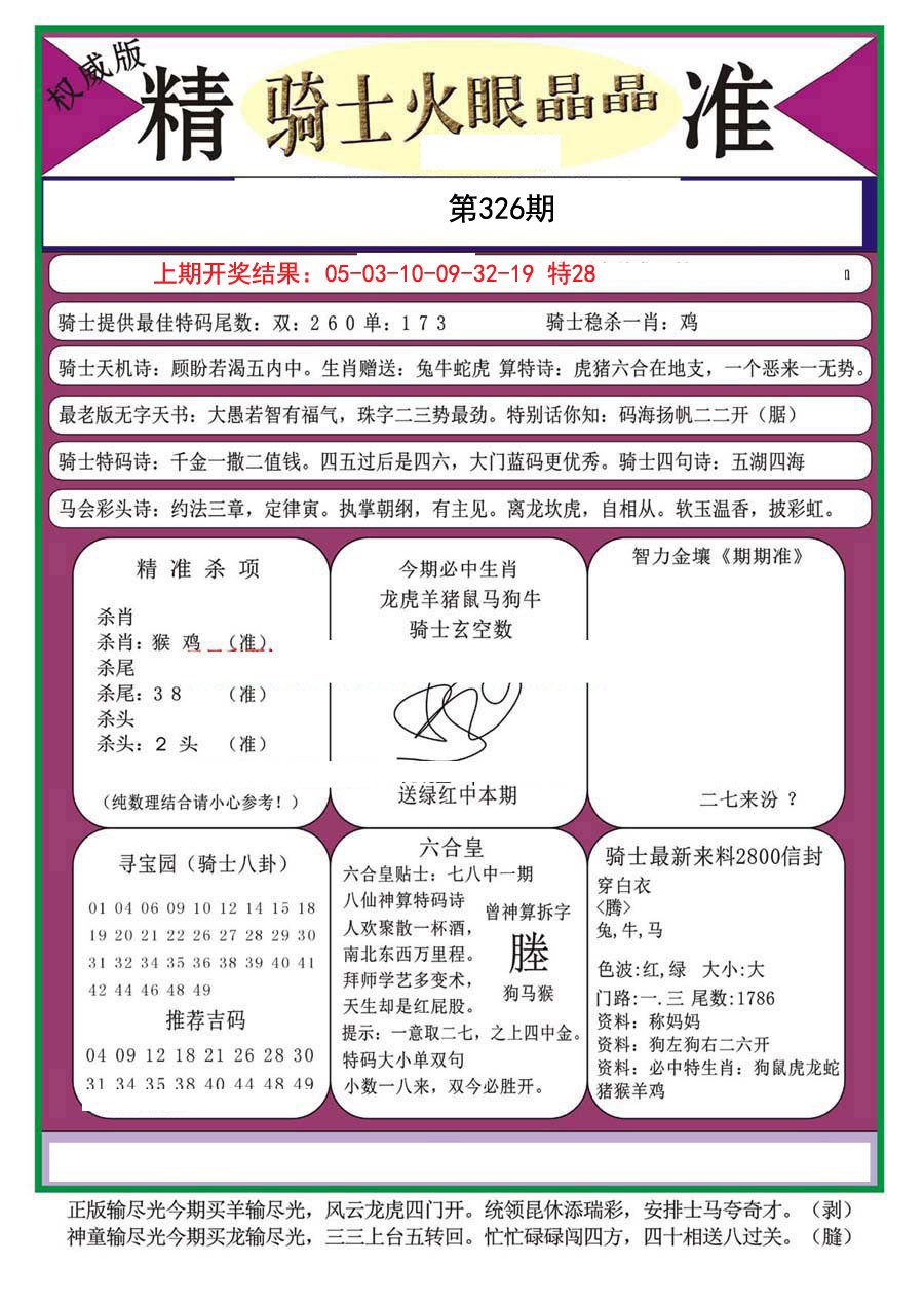 2024326期骑士火眼晶晶（正）