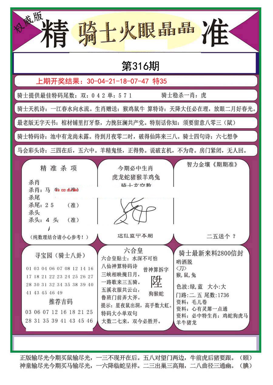 2024316期骑士火眼晶晶（正）