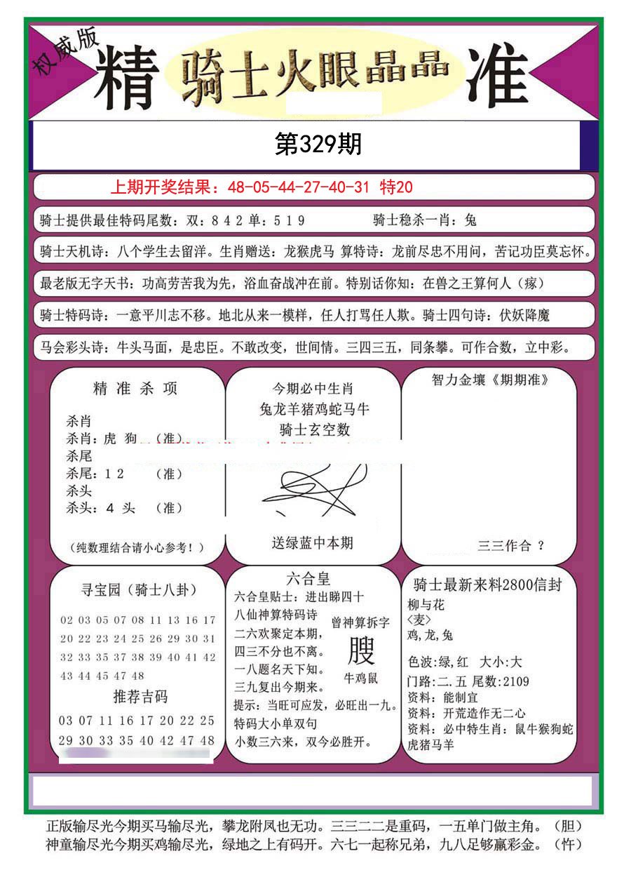 2024329期骑士火眼晶晶（正）
